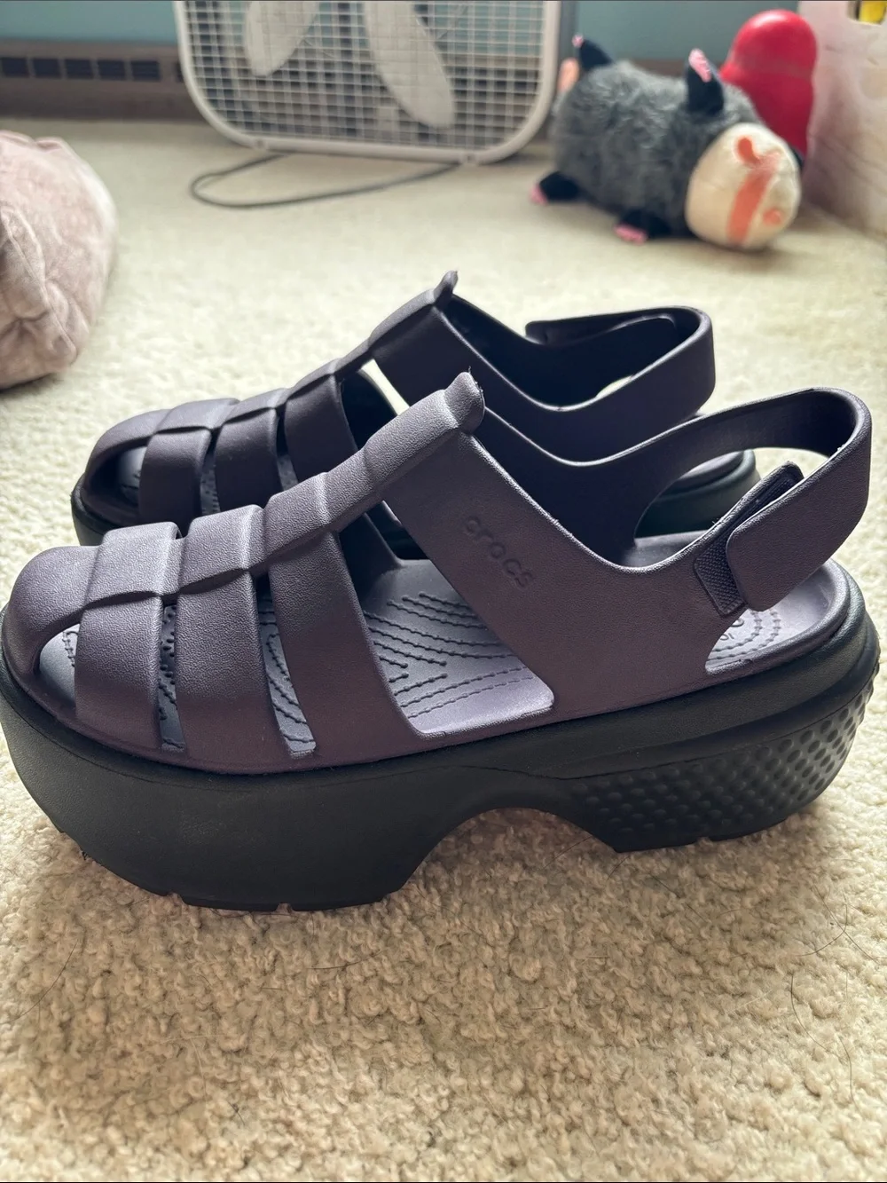 CROCS Purple Strappy Fisherman Platform Sandals